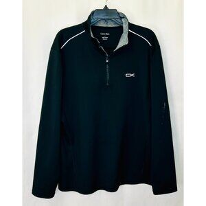 Calvin Klein form fitting 1/4" Zip Jacket Pullover Mock Neck Wind Breaker Size L